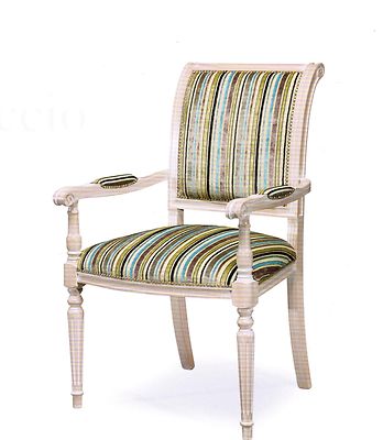 SEDIA CAPOTAVOLA  CLASSICA IMBOTTITA CON BRACCIOLI VARIE STOFFE E COLORI