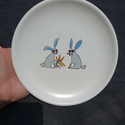 Magenta Jack's Carrots 6'' Plate With Two Bunnies And Bunch Of Carrots