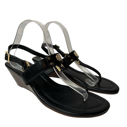 サンダル・ミュール Tory Burch Cap Toe Sandals - Tory Burch - Leather - Black Double T Buckle Sandal: Women's Designer Sandals | Tory Burch