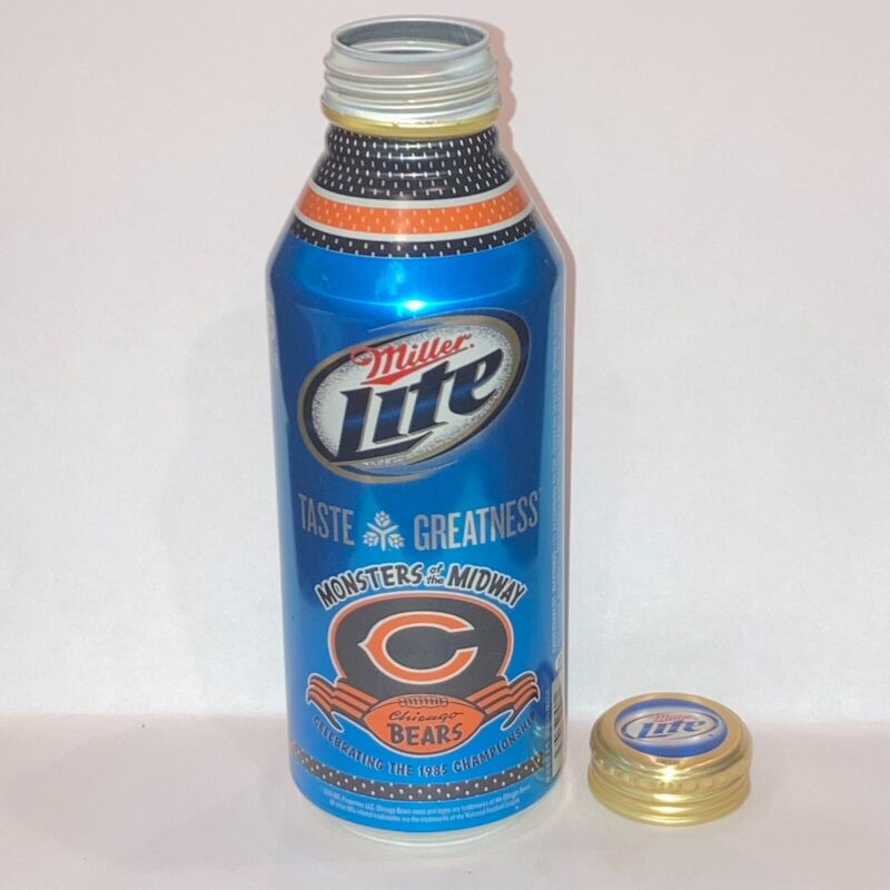 Chicago Bears NFL Monsters of the Midway Miller Lite aluminum bottle/beer can