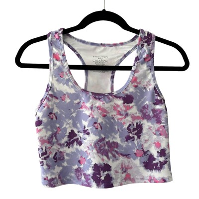 Evolution and Creation Crop Top Size S Floral Athleisure Fitness Yoga Gym NWOT