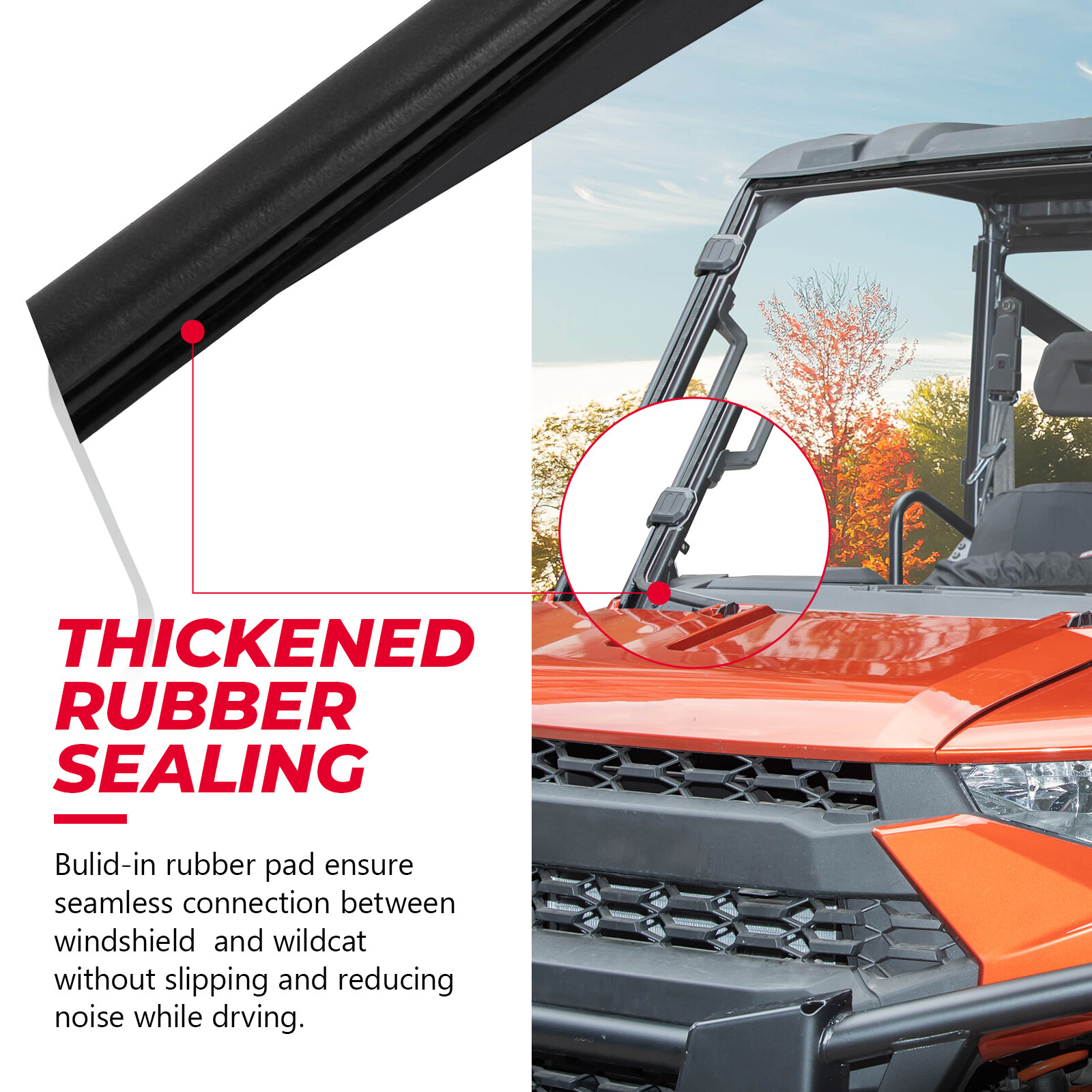 KEMIMOTO for Polaris Ranger 570 XP 900/1000 /Crew XP1000 Full Windshield 2013-25