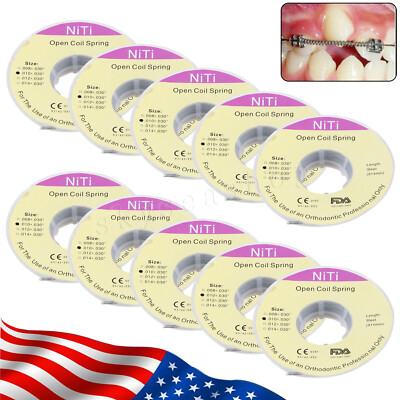 10 Roll Dental Orthodontic Niti Open Coil Spring Spool Dia.010 *030 '' inch 914mm