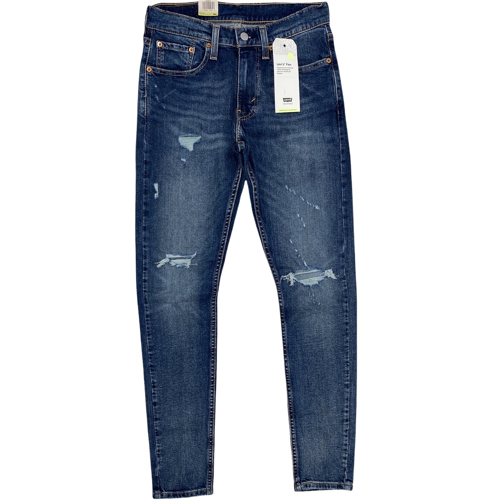 

Джинсы Levis Skinny Taper One More Time из выстиранного синего денима стрейч с эффектом потертости, Синий, Levi's Skinny Taper