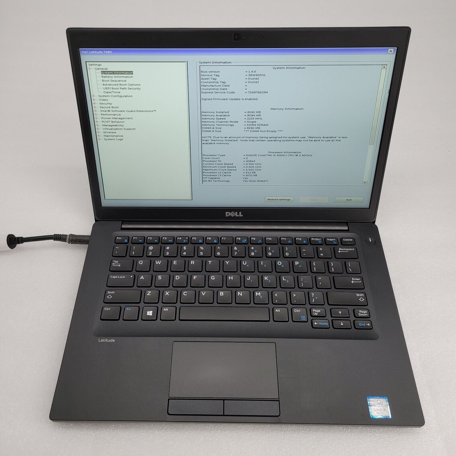 Dell Latitude 7480 Core i5-7300U 2.6GHz 8GB RAM 256 SSD 14