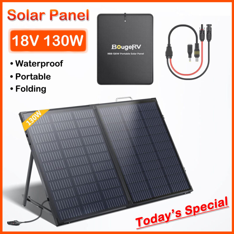 130W Portable Solar Panel Foldable Solar Charger for Generator Power Station RV