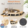 Cat Wall Shelves with 4 Steps, Wooden Cat Wall Furniture up to 25lbs, Floating Stairs for Small/Medium Cats, Kitty Wide Climber Shelf with Cozy Perch for Indoor, Sleeping,Jumping, Playing
