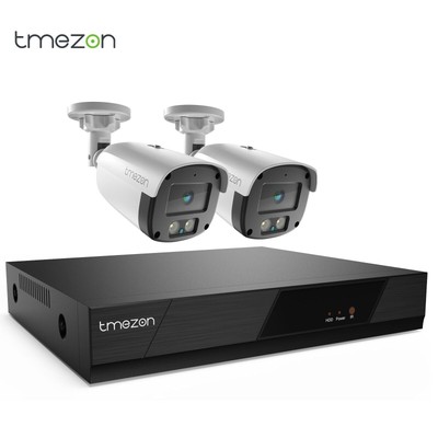 TMEZON 4/8CH DVR 1080P Security Camera System Outdoor H.265+ Lite Home CCTV Kit