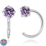 GLLBTPT Small Huggie Half Hoop Earrings CZ Tiny Cartilage Hypoallergenic Stud Earrings for Women Teen Girls (purple)