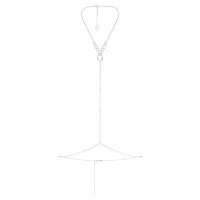 Swarovski x SKIMS body chain, Box chain Y-shape, White