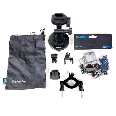 GoPro Hero OEM Suction Cup and Telesin Polaroid Cube Bike Mount Kit Bundle Lot