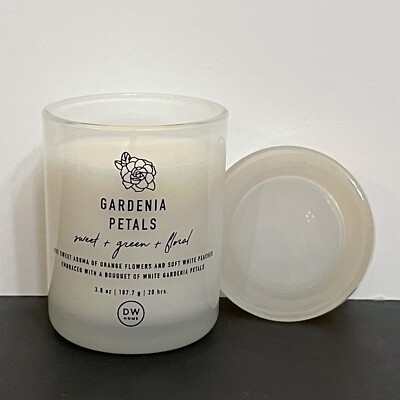GARDENIA PETALS Candle dwhome 3.8 oz Glass Tumbler Jar CANDLE dw home