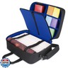 USA Gear XL Trading TCG MTG Deck Box Bag Travel Case - Large MTG Card Storage Bag with Padded Shoulder Strap, Customizable Interior, Weather Resistant - Fits Deck Boxes and Sleeved Cards - Blue