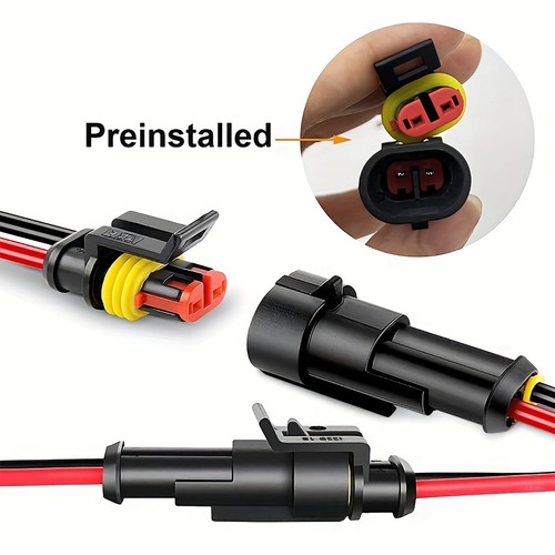 20X Car Electrical Wire Cable 2Pin Connector Way Plug Kit Male Female Waterproof