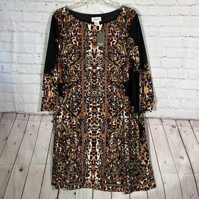 Avenue STUDIO Paisley Cheetah Print sz 18 dress Nwt