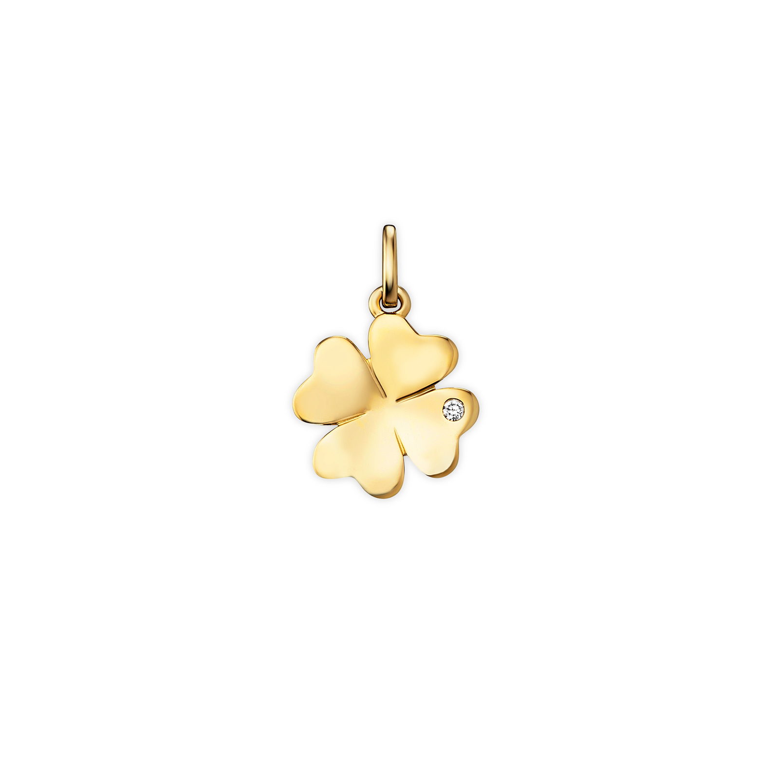 Geschenk Schmuck Anhänger Kleeblatt Brillant 0,01ct 585/- Gelbgold AHB00015.2