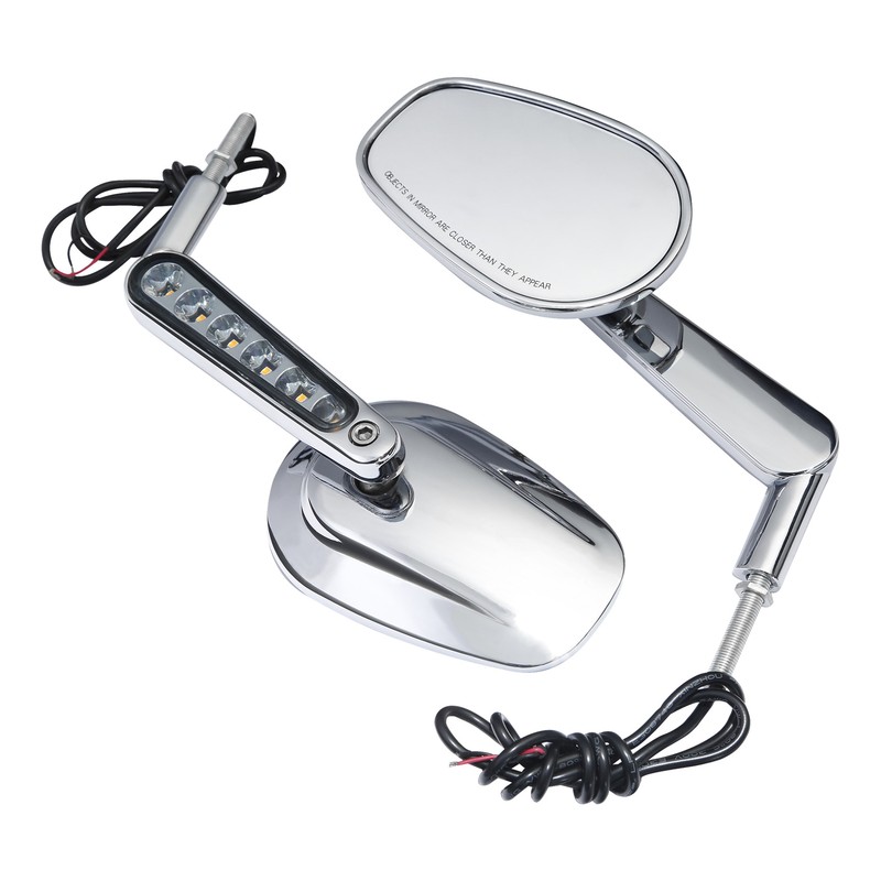 Universal Motorcycle LED Turn Signal Lights Rearview Mirrors For Suzuki