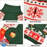 Vehomy Dog Christmas Sweater Warm Pet Xmas Turtleneck Sweater with Snowflakes Reindeers Bells Dog Christmas Knitwear Knitted Shirt Pullover Clothes for Medium Large Dogs XL