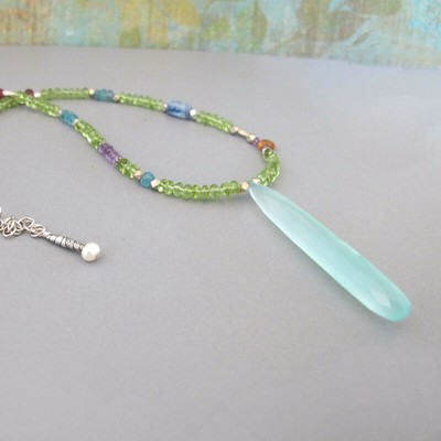 djs Sundance Sol Chalcedony Peridot Apatite Sterling Silver Necklace Lk Catalog