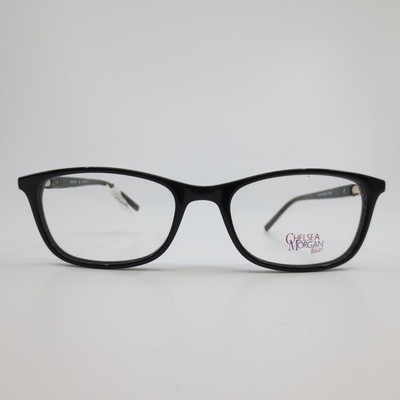 Chelsea Morgan Petite Eyeglasses Black Rectangular Frames CMP 8003 50-17-140 NEW