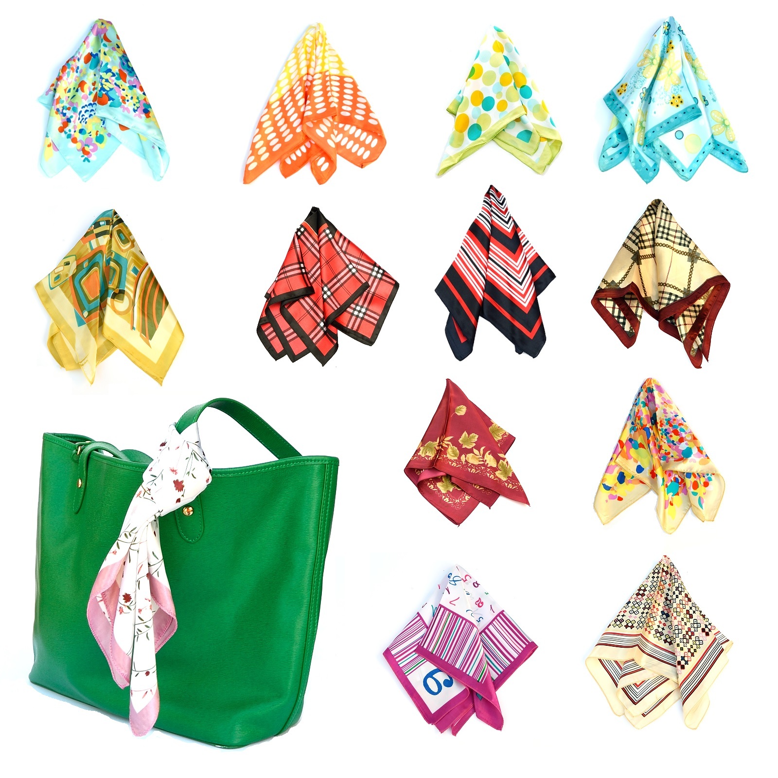 Fashion Ladies Square Satin Scarf 