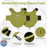DENTRUN Reversible Dog Coat - Windproof Polar Fleece Vest with Reflective Neck Strips, Hook and Loop Closures, Easy-On Cold Weather Jacket for Medium Puppies (Medium Dogs Gear)