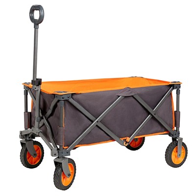 Portal Collapsible Folding Wagon, Push Pull Foldable Beach Wagon Cart with Al...