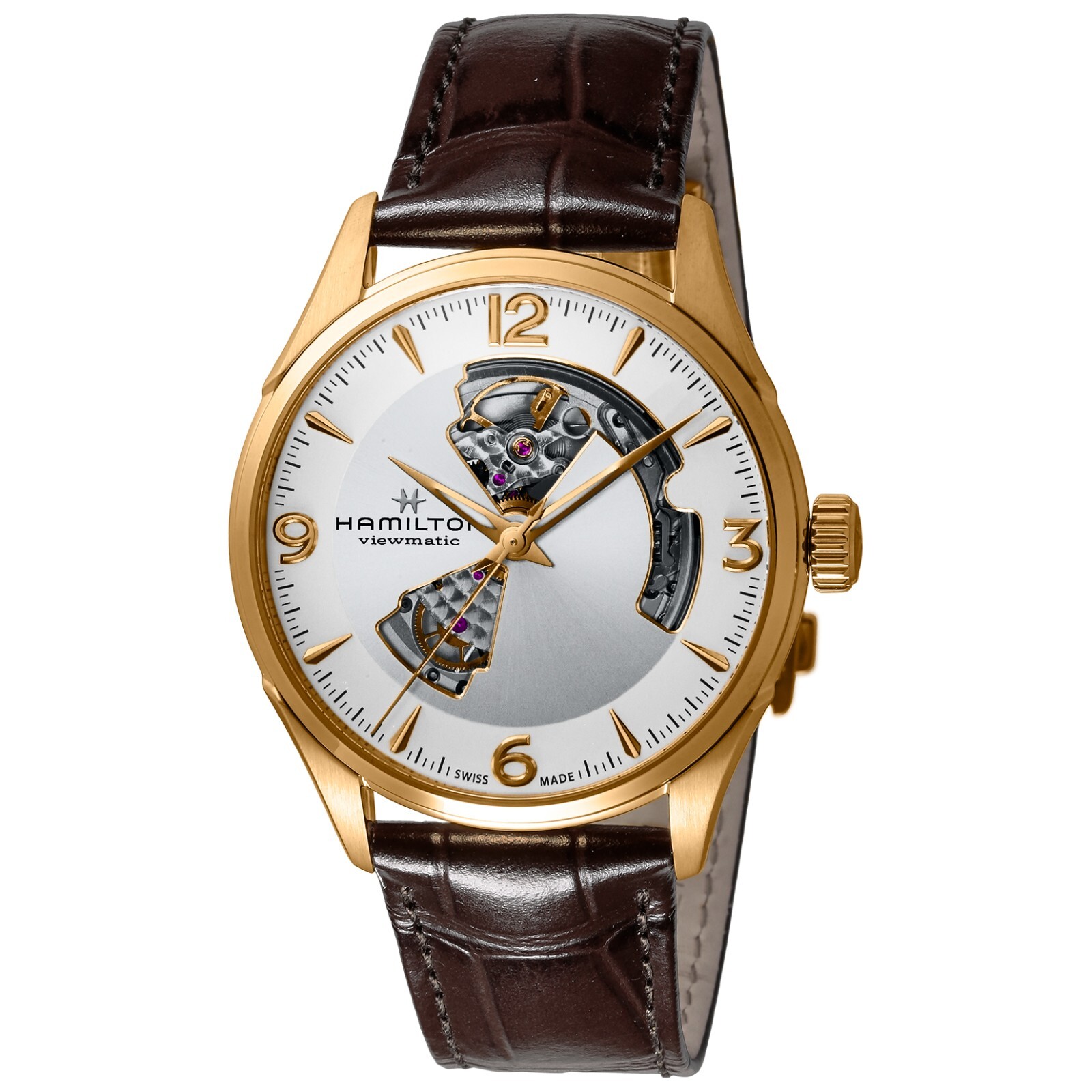 Pre-owned Hamilton Jazz Master H32735551 Automatic Stainless Steel Leather Men's