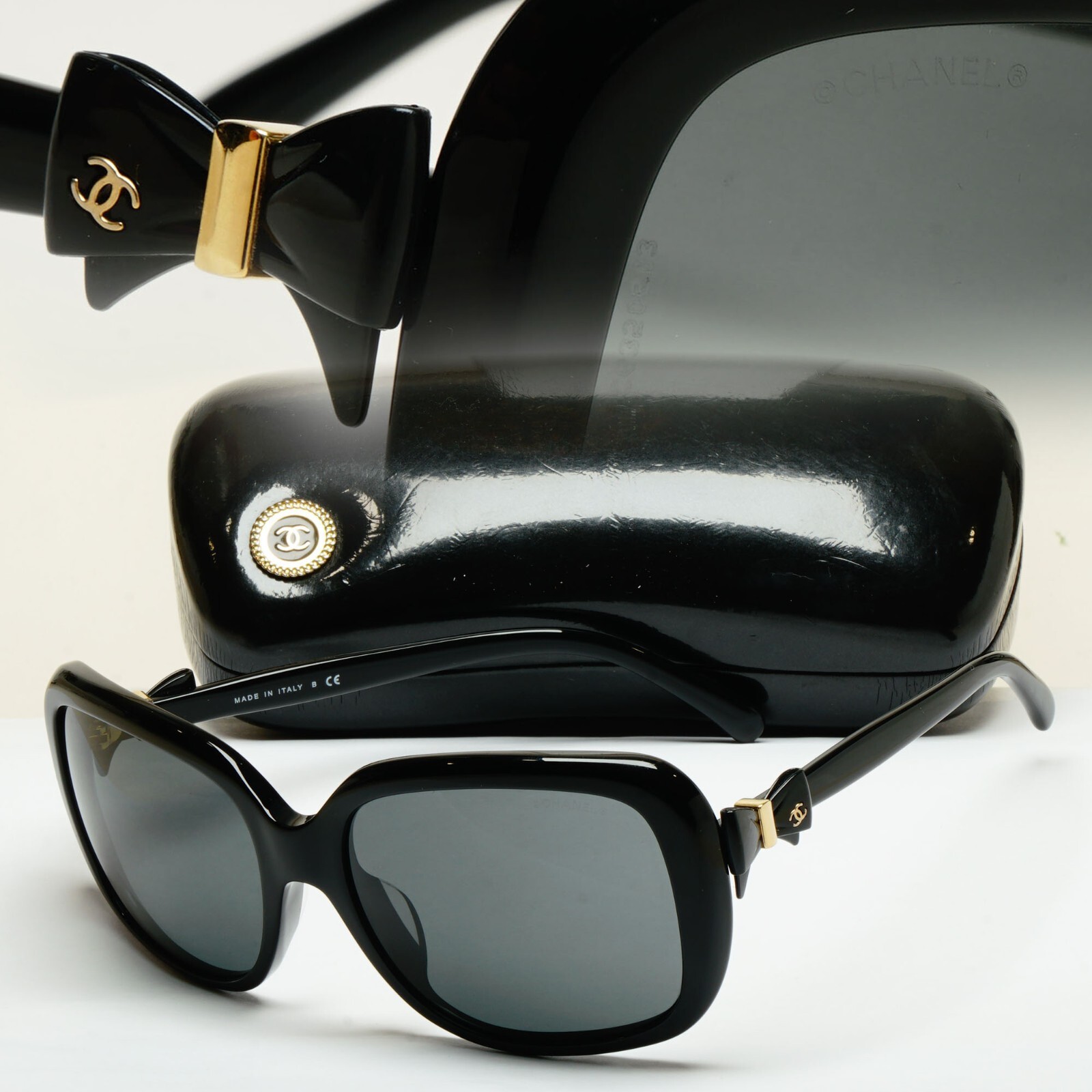 CHANEL ブラック サングラス 5171－A Chanel Sunglasses 2011 Bows Vintage Black Square 5171-A c
