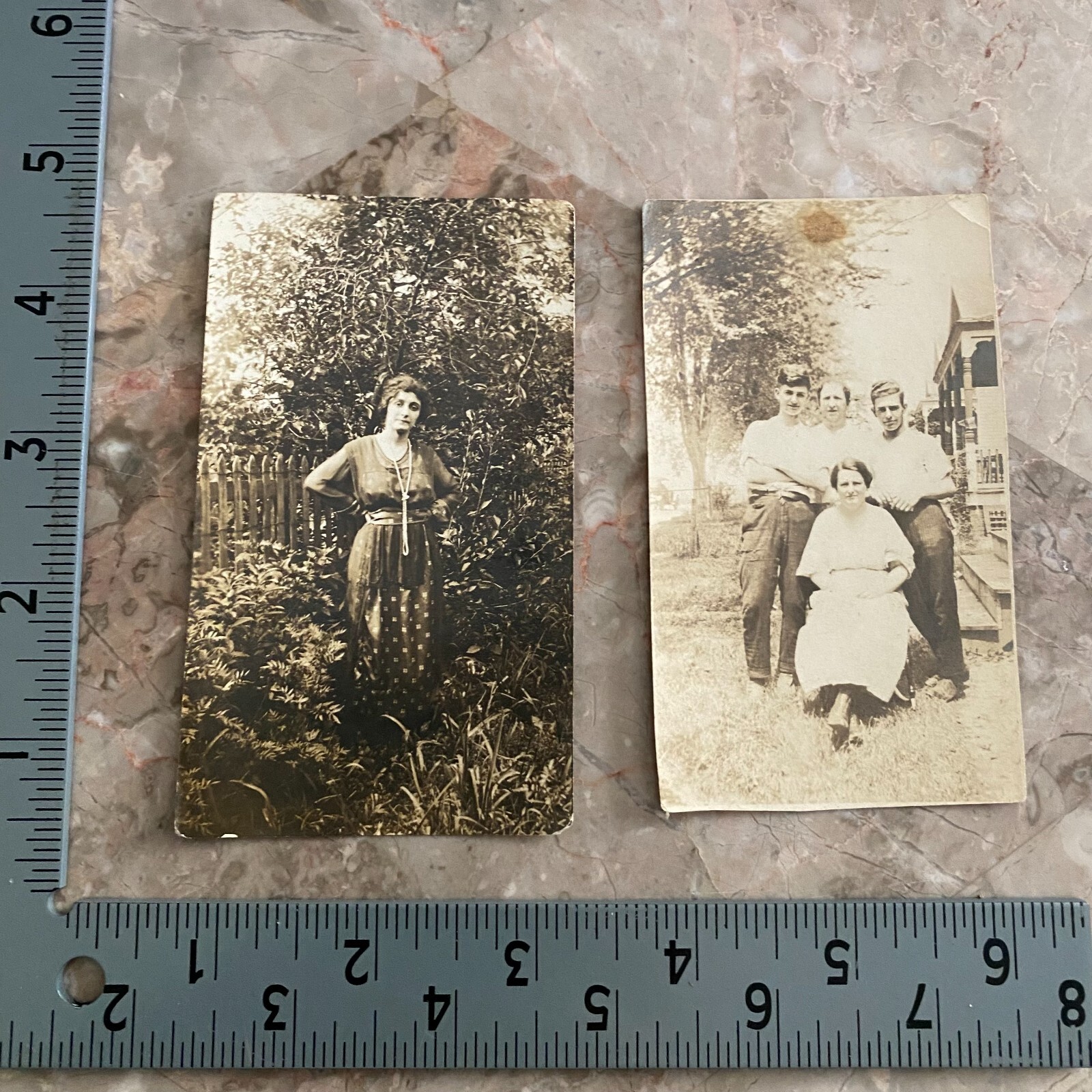 2 Photo Lot Black White Candid Slice of Life People Snapshots 1919