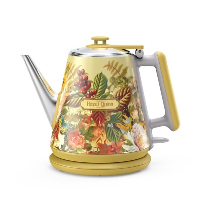 Hazel Quinn Electric Kettle 1 Litres Retro Small Tea Kettle Double Wall Cordless