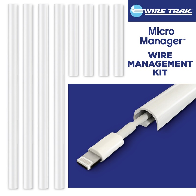 Micro Manager Wire Management Kit, Removable Adhesive Single Wire Cov