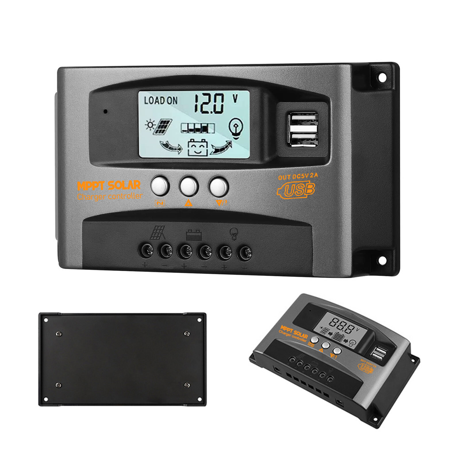 MPPT Solar Panel Regulator Charge Controller Auto Focus Tracking 30/60A 12V/24V
