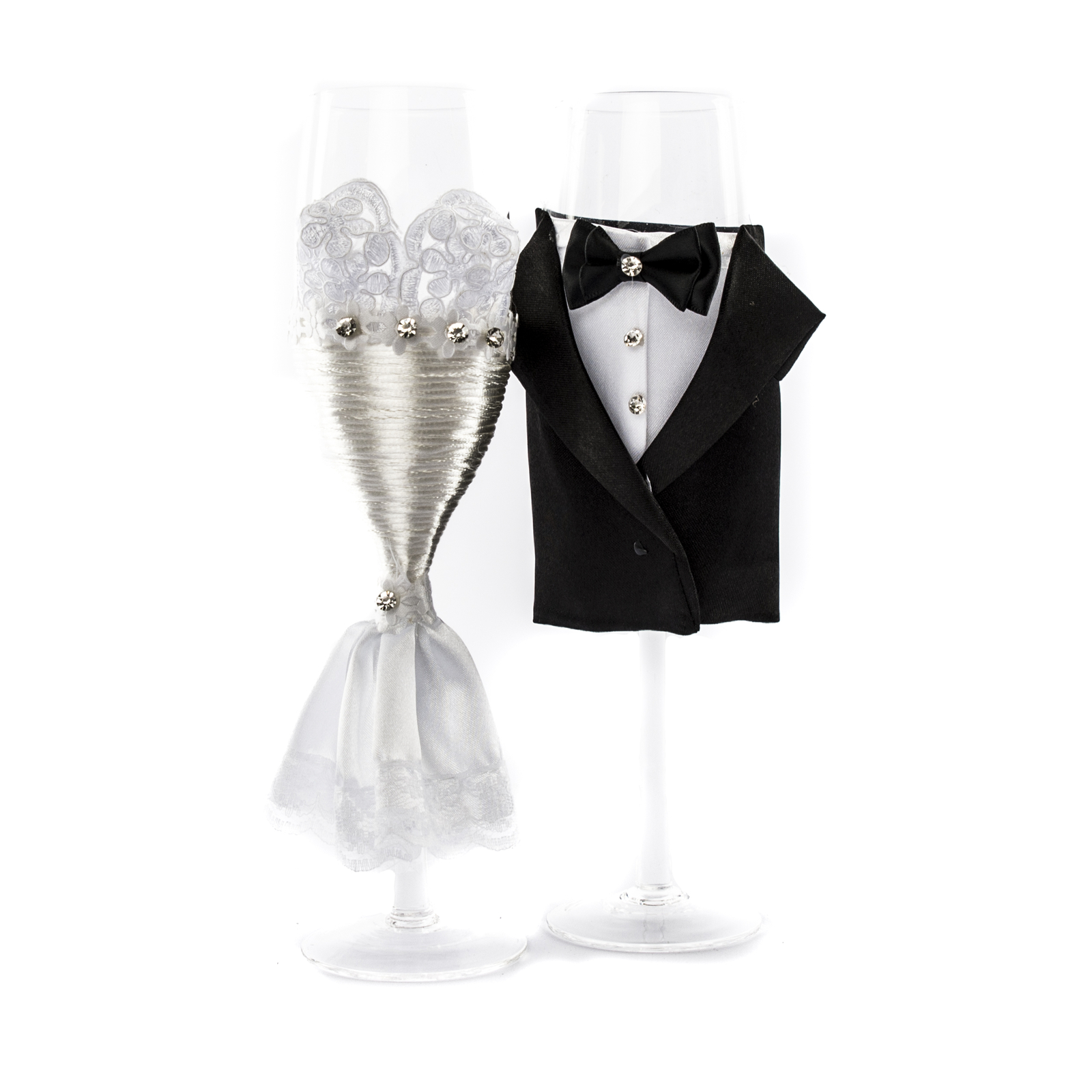Hochzeit Sektglaser Braut Brautigam 2er Set Satin Optik Glas Hochzeitsdeko Deko Ebay