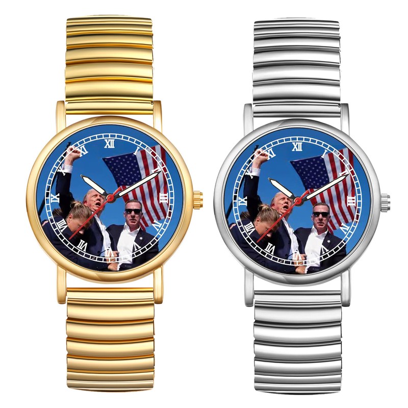 2024 US Election Trump Incident Elastic Slim Quartz Wrist Watch
