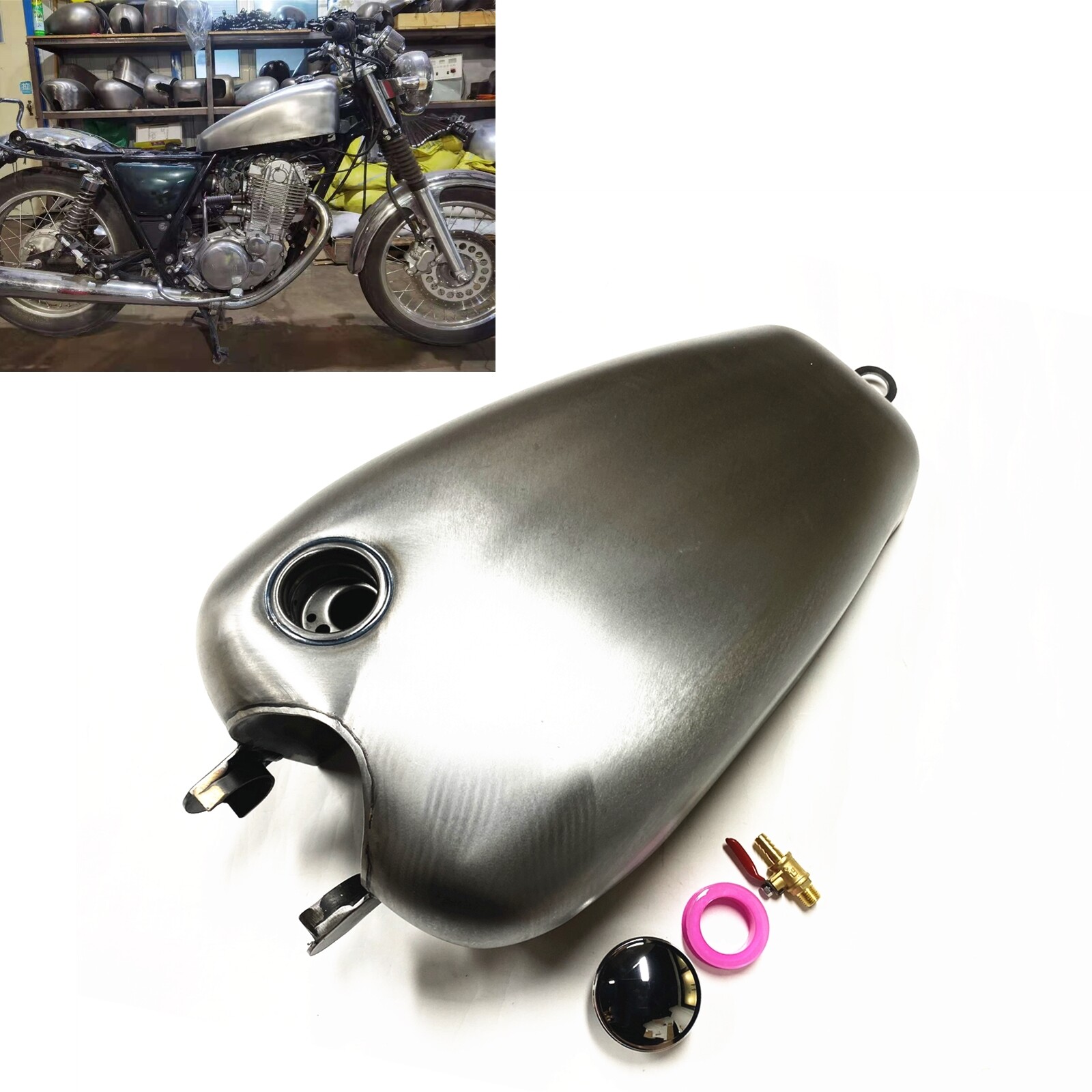 For Yamaha SR400/500 Motorcycle Petrol Gas Fuel Tank Silver