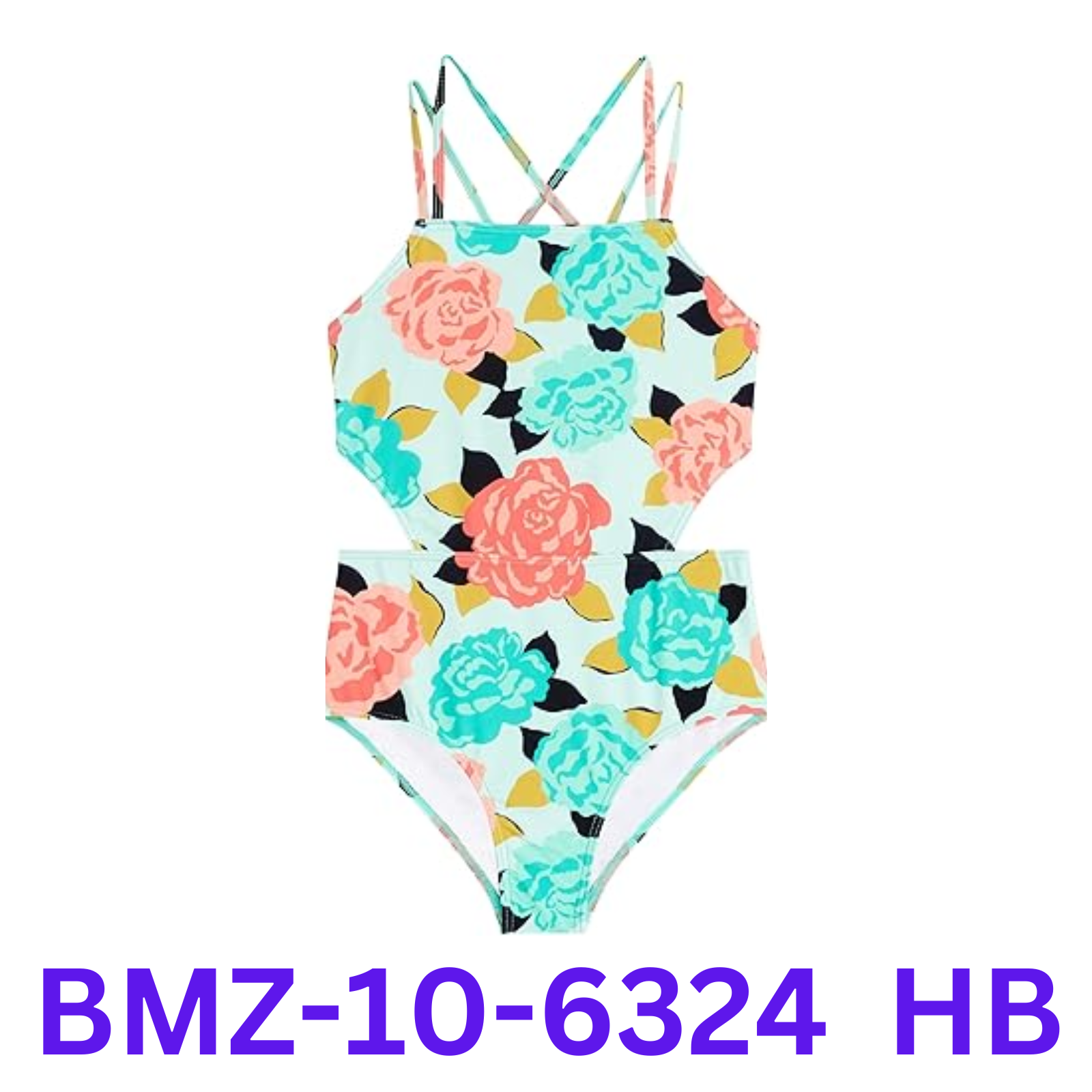 Kanu Surf Girls' Beach Sport Cut-Out 1-Piece Swimsuit, Avril Green 14