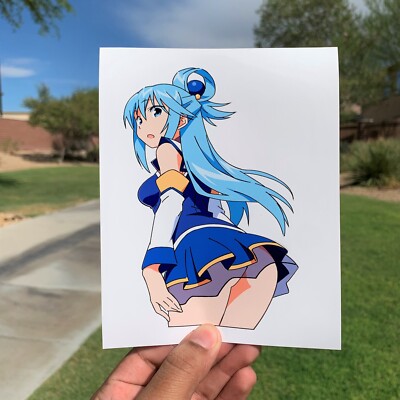 Aqua Lewd Konosuba Anime Car Sticker Decal Vinyl Water Proof Hinata