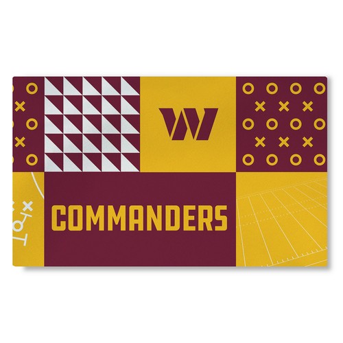 Моющийся коврик для гостиной с цветными блоками Northwest NFL Washington Commanders