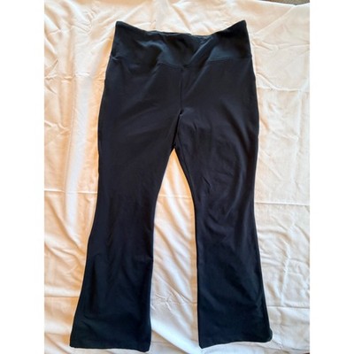Lands End Black Active Yoga Pants Womens XL Tall Flare Leg High Waist Stretch
