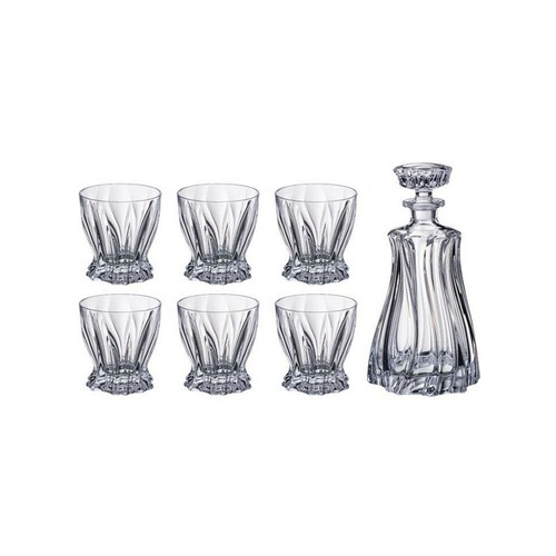 Modern Crystal Hand-Crafted Decorative Whiskey Set - Whiskey Set 1+6 Plantica