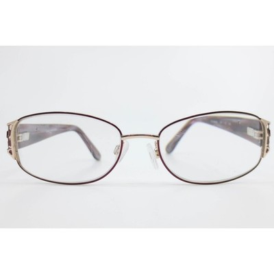 Sophia Loren M253 Zyloware Eyeglasses Burgundy Gold Oval Filigree Frames