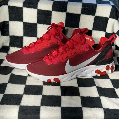 NIKE React Element 55 ''TEAM RED'' Sneaker - MENS SIZE 9 (BQ6166-601)