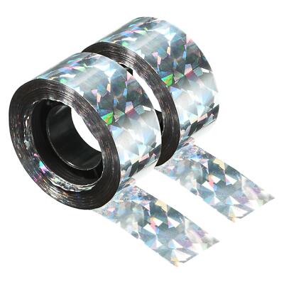 2Pcs Bird Reflective Scare Tape 164ft x 0.9'' Double Sided Ribbon Keep Away Laser