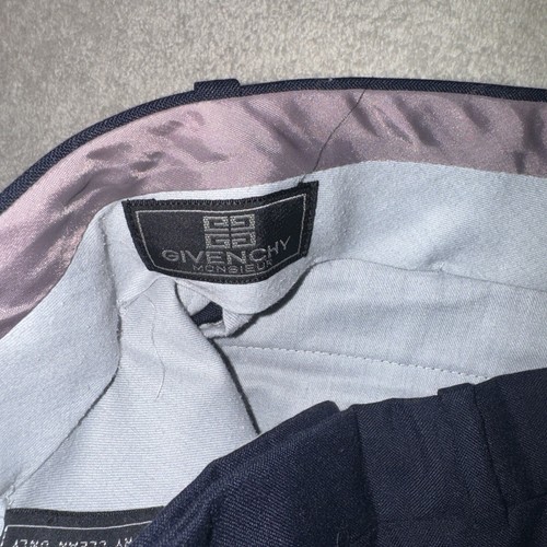 Vintage Monsieur Givenchy Pants Mens 34 Pleated Blue Wool | eBay