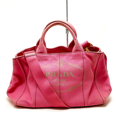 Prada Hand Bag  Pink Canvas 1931185