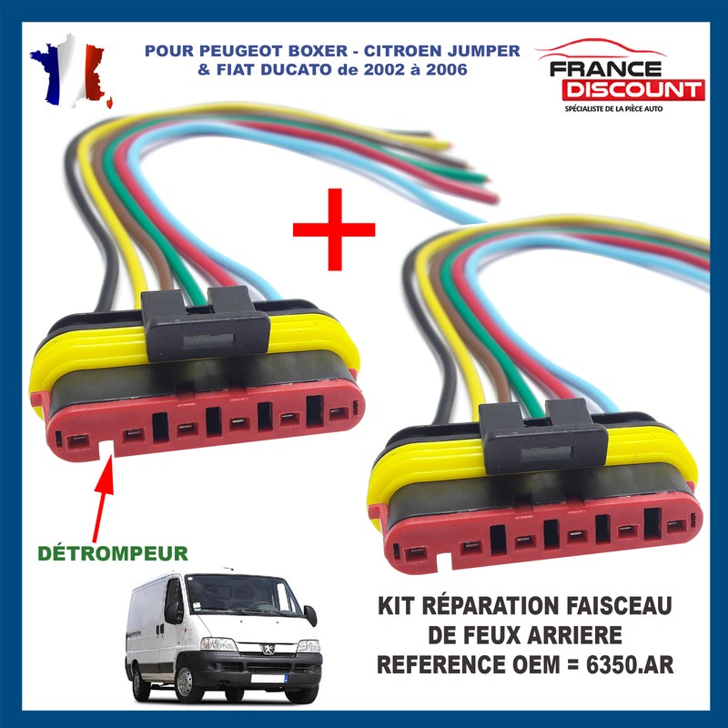2 Prise Connectique Faisceau Phare Arriere Prevu Jumper Ducato Boxer 6350ar