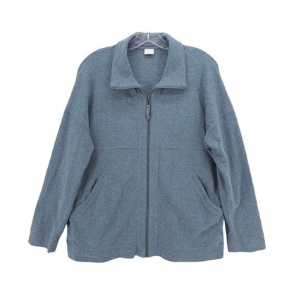 POETRY Zip Front Cardigan Sweater Blue Cotton Alpaca Size US 8/10