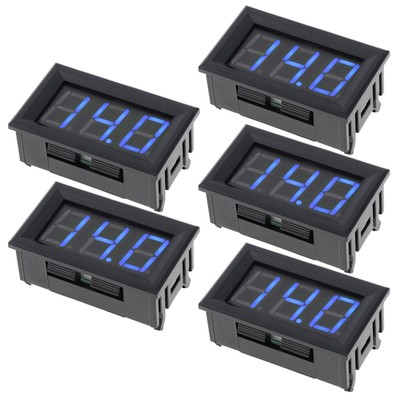 5 Pack DC 5-120V Digital Mini Voltmeter 2 Wire 0.56 inch LED Display Panel fo...