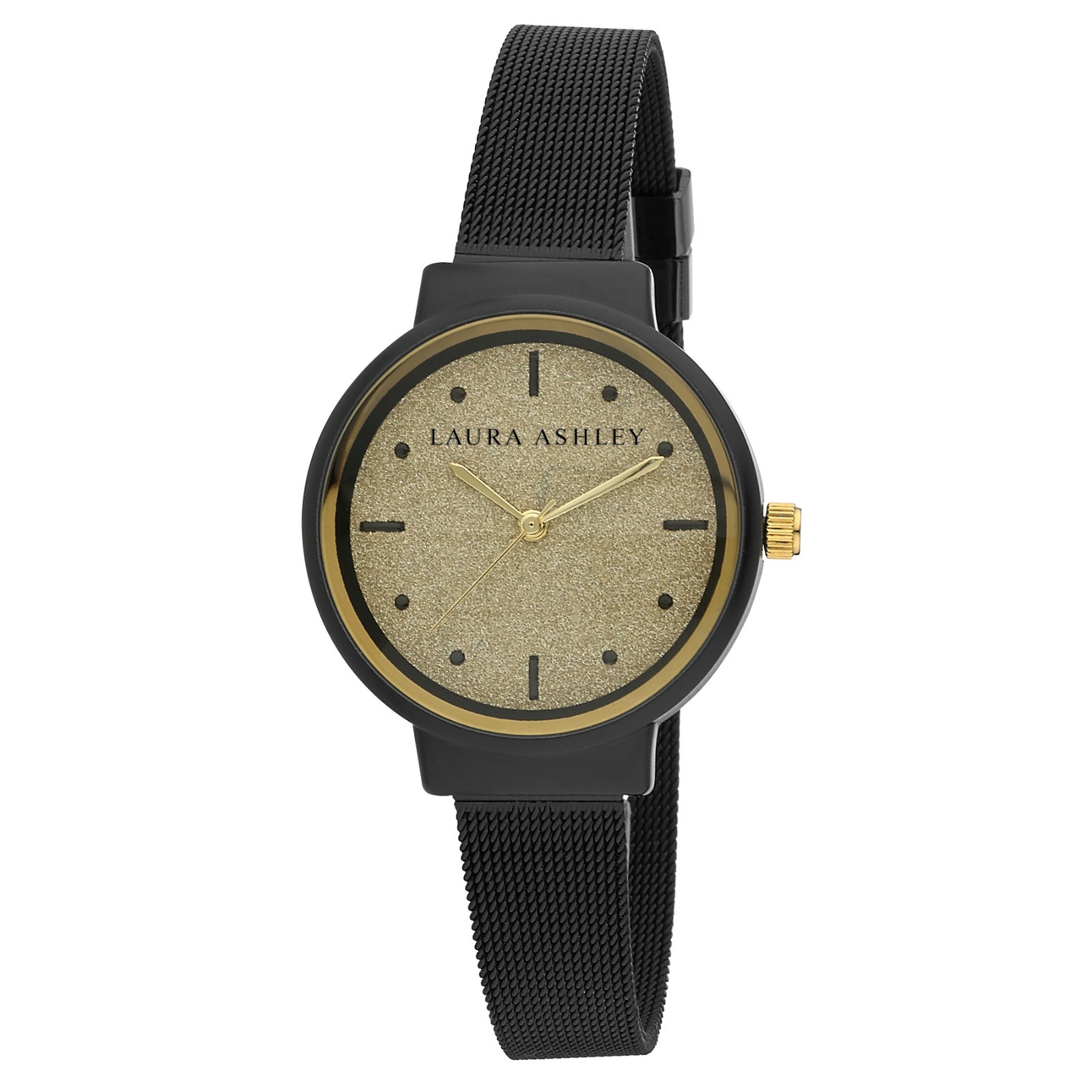 Laura Ashley Ladies Spray Powdered Glitz Dial Mesh Watch